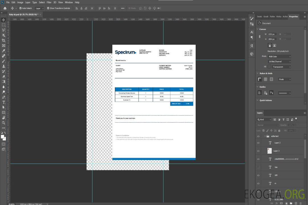 Facture USA Spectrum template Facture USA Spectrum template